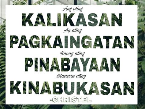 slogan sa kalikasan|halimbawa ng slogan.